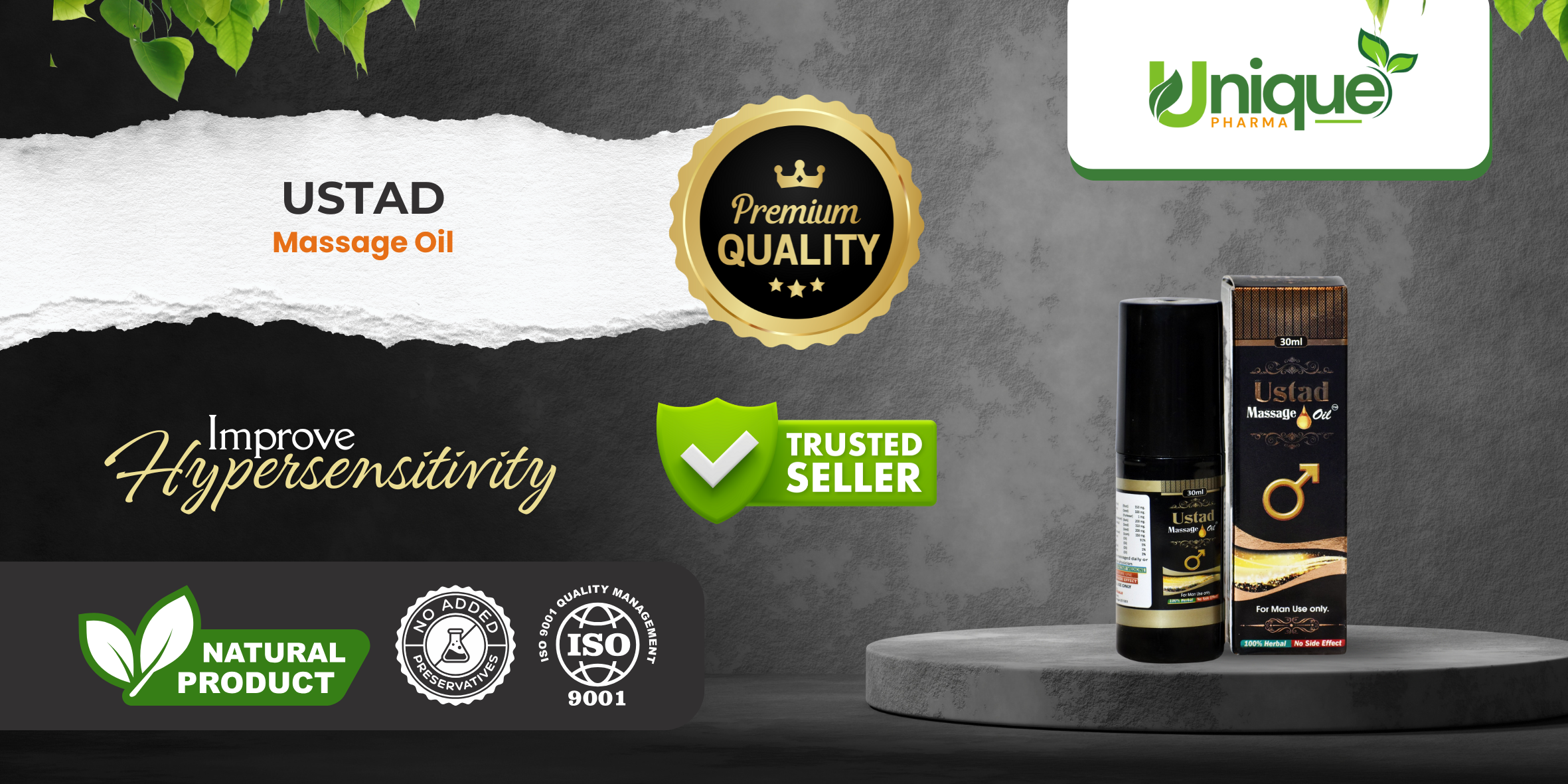 Ustad Massage Oil Banner